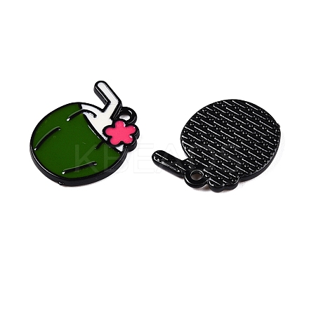 Spray Painted Alloy Enamel Pendants ENAM-T020-23-RS-1