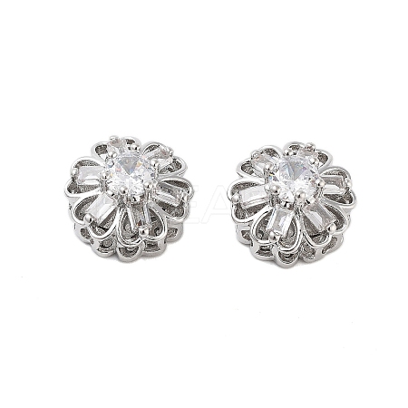 Brass Micro Pave Clear Cubic Zirconia Beads KK-Z059-02P-1