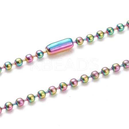 Ion Plating(IP) 304 Stainless Steel Ball Chain Necklaces LS-NJEW-L149-B02-M-1