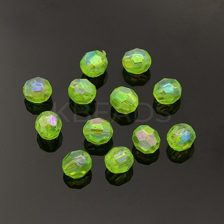 Eco-Friendly Transparent Acrylic Beads TACR-PL642-8mm-35-1