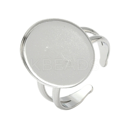 304 Stainless Steel Cuff Rings Components STAS-Z138-02P-03-1