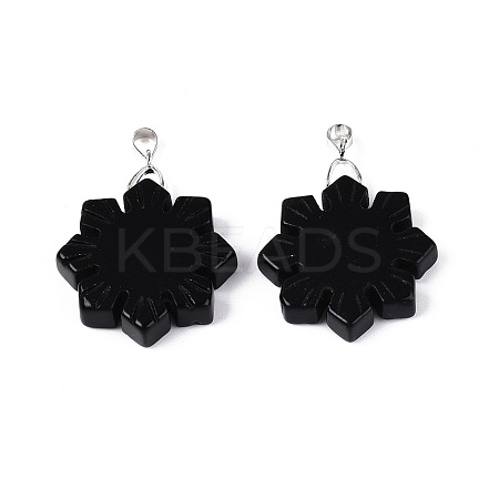 Natural Obsidian Pendants G-T144-12K-1