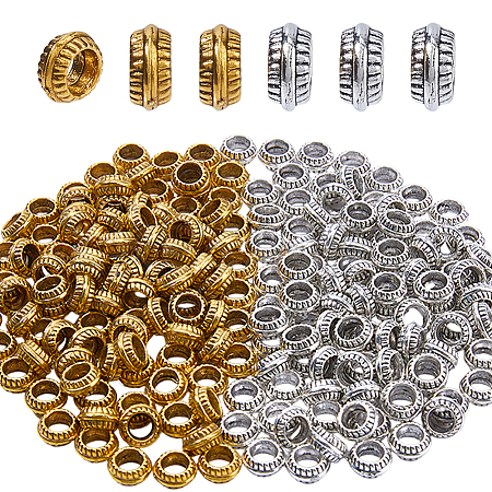 300Pcs 2 Colors Tibetan Style Alloy Spacer Beads FIND-FH0017-40-1