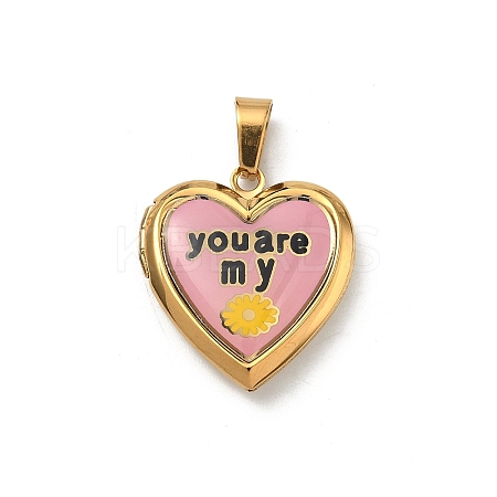 304 Stainless Steel Locket Pendants STAS-H255-02G-16-1