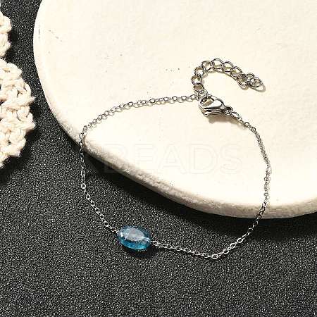 304 Stainless Steel  Link Bracelets for Women BJEW-Z087-02P-1
