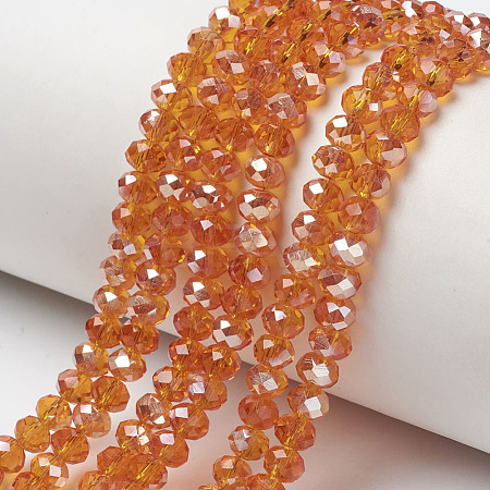 Electroplate Glass Beads Strands EGLA-A034-T4mm-K16-1