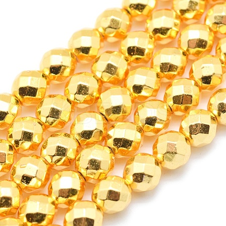 Electroplate Non-magnetic Synthetic Hematite Beads Strands G-L485-03D-G-1