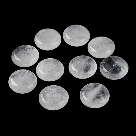 Natural Quartz Crystal Flat Round Palm Stones G-M416-10F-1