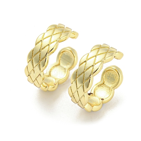 Brass Rhombus Cuff Earrings EJEW-I300-05G-1