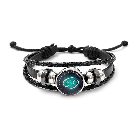 Imitation Leather Triple Layer Multi-strand Bracelets FS-WGC42D3-06-1