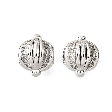 Brass Micro Pave Cubic Zirconia Beads KK-D356-10P-1