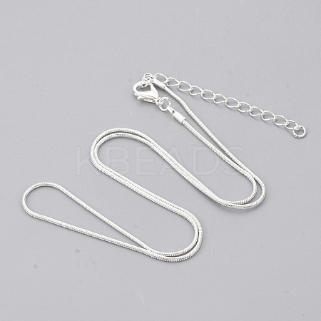 Brass Round Snake Chain Necklace Making MAK-T006-11A-S-1