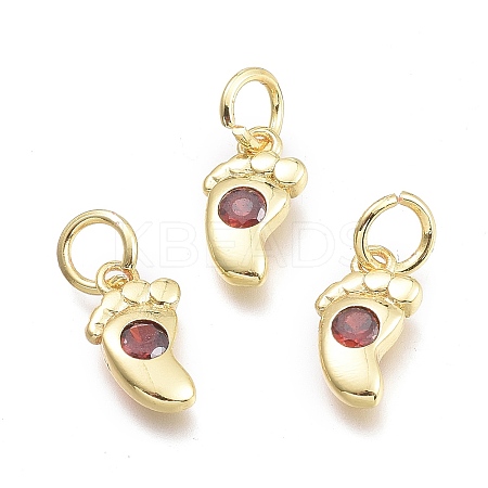 Brass Micro Pave Cubic Zirconia Pendants KK-P187-08B-G-1