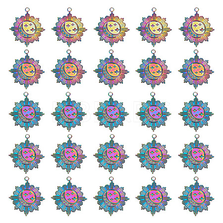 10Pcs 304 Stainless Steel Pendants Rhinestone Setting STAS-AR0001-52-1
