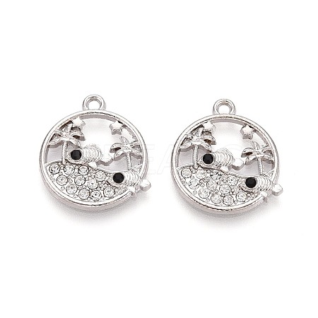 Alloy and Rhinestone Pendants PALLOY-T092-18A-P-1