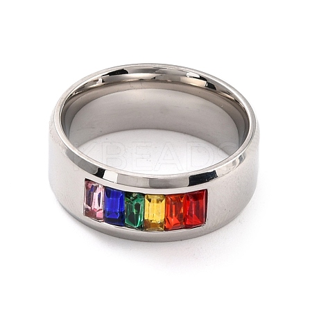 Rainbow Pride Finger Ring RJEW-M140-02P-1