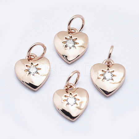 Brass Micro Pave Cubic Zirconia Charms RB-I078-67RG-NR-1