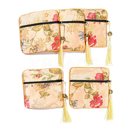 Chinese Style Floral Cloth Jewelry Storage Zipper Pouches LS-AJEW-D063-01D-1