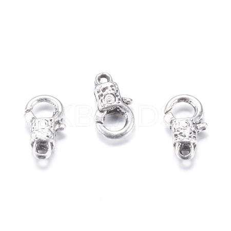 Tibetan Style Alloy Lobster Claw Clasps X-TIBE-T002-01AS-RS-1