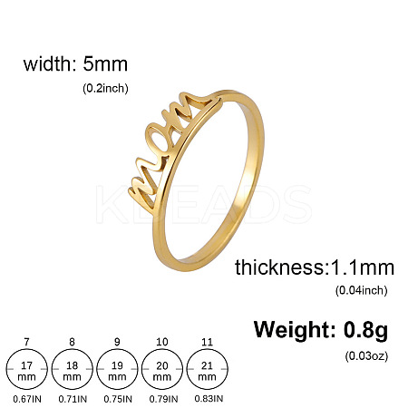 Mother's Day 201 Stainless Steel Finger Rings FS-WG75A9C-02-1