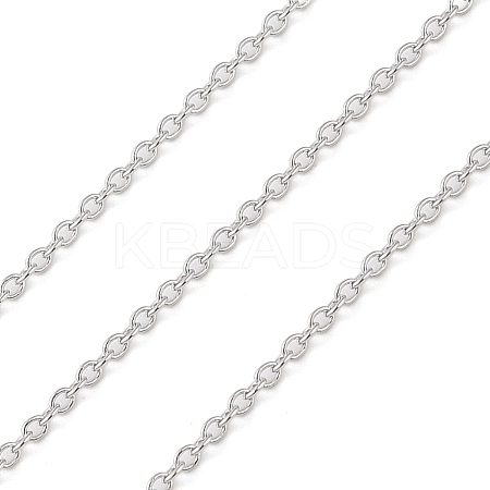 Anti-Tarnish Rhodium Plated 925 Sterling Silver Cable Chains STER-E072-02P-04-1