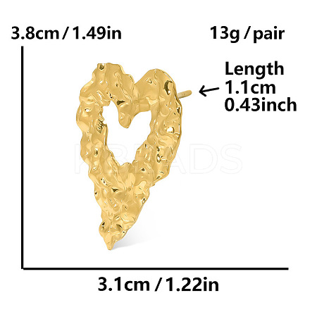 Stylish 304 Stainless Steel Heart-shaped Stud Earrings for Women OT2991-2-1