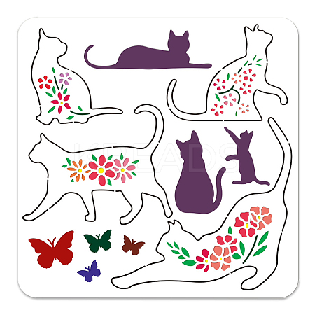 PET Hollow Out Drawing Painting Stencils DIY-WH0405-0093-1