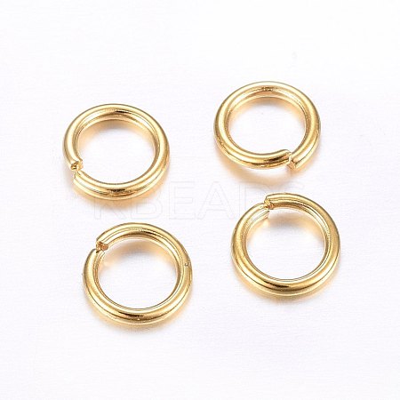 304 Stainless Steel Open Jump Rings X-STAS-O098-02G-08-1