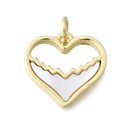 Heart Shape Brass Pendants KK-V010-33G-1