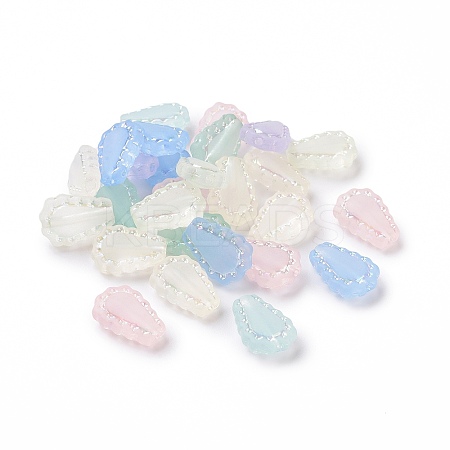 Transparent Frosted Acrylic Beads OACR-P013-35M-1