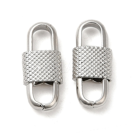 Rack Plating Brass Oval Link Connector Charms KK-Z033-03P-1