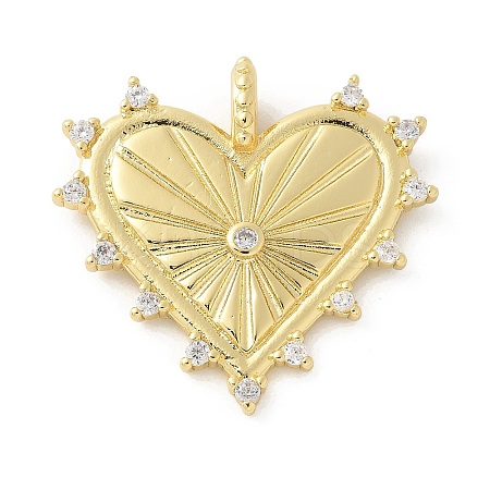 Brass Micro Pave Cubic Zirconia Pendants X-KK-P294-15G-1