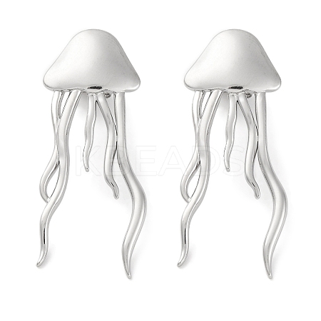 304 Stainless Steel Jellyfish Stud Earrings EJEW-D281-29S-1