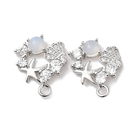Brass with Cubic Zirconia Stud Earring Finding LS-KK-Q048-20P-1