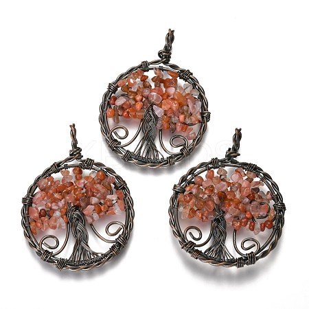 Natural Carnelian Pendants G-B001-01R-E-1