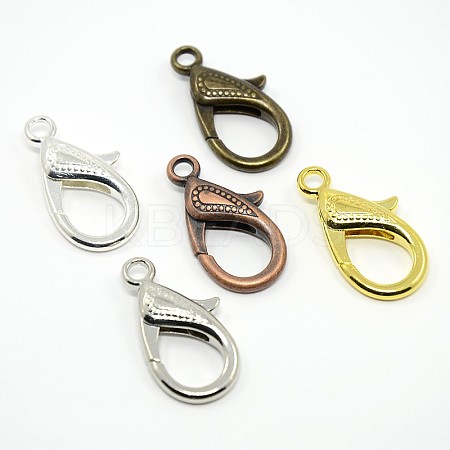 Tibetan Style Alloy Lobster Claw Clasps X-PALLOY-O027-01-1