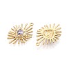 304 Stainless Steel Micro Pave Cubic Zirconia Pendants STAS-N109-167G-2