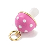 Real 18K Gold Plated Rack Plating Brass Enamel Charms X-KK-M293-24G-01-2