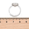 Brass Micro Pave Cubic Zirconia Adjustable Ring Components KK-CBAC351-01P-3
