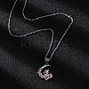 Brass Moon Fox Pendant Cable Chain Necklaces for Women LS-NJEW-C067-02P-2