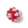 7Pcs 7 Colors Handmade Glass Seed Beaded Mushroom Pendants PALLOY-MZ00621-5