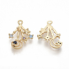 Brass Cubic Zirconia Pendants X-KK-T050-07G-NF-2