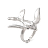 Brass Bird Open Cuff Ring for Women RJEW-C102-05P-1