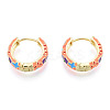 Colorful Enamel Flower Hoop Earrings EJEW-N011-105LG-3