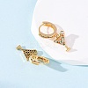 Wine Glass Brass Micro Pave Cubic Zirconia Dangle Hoop Earrings EJEW-F384-16G-02-3