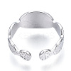 Non-Tarnish 304 Stainless Steel Evil Eye Open Cuff Ring for Women RJEW-N040-27-3