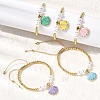 Brass Micro Pave Cubic Zirconia Charm Bracelets BJEW-P358-02G-1