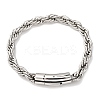 304 Stainless Steel Rope Chain Bracelets for Men Women BJEW-C124-03A-P-4