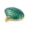 Real 18K Gold Plated Rack Plating Brass Enamel Pendants X-KK-M293-32G-03-2