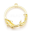 Rack Plating Alloy Open Back Bezel Pendants X-PALLOY-Q351-39G-FF-2